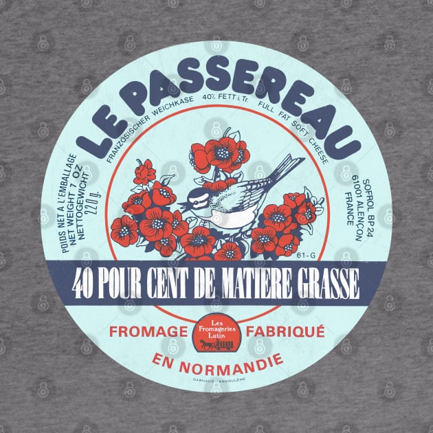 Le Passereau -- Vintage Francophile Cheese Label by CultOfRomance
